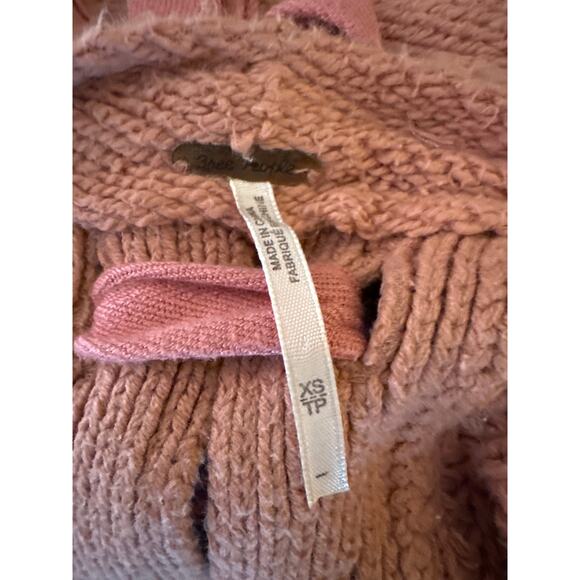 Free People Maybe Baby Sweater Heavy Knit Oversized Crop Rose Size XS - Picture 5 of 8